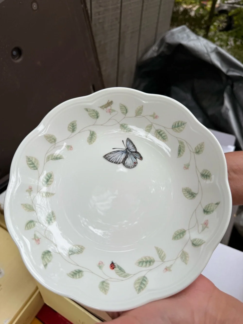 Lenox Butterfly Meadows 4-Piece Dinnerware Set with Floral and Butterfly Accents